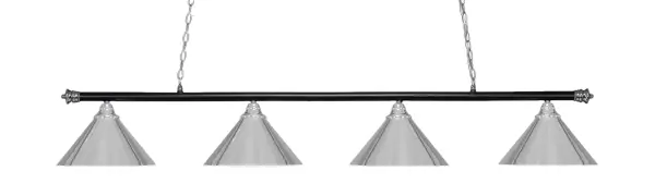 Oxford 4-Light Island Chandelier in Chrome & Matte Black - Image 1