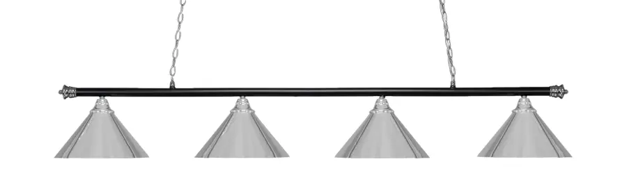 Oxford 4-Light Island Chandelier in Chrome & Matte Black - Image 1