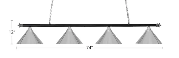 Oxford 4-Light Island Chandelier in Chrome & Matte Black - Image 2