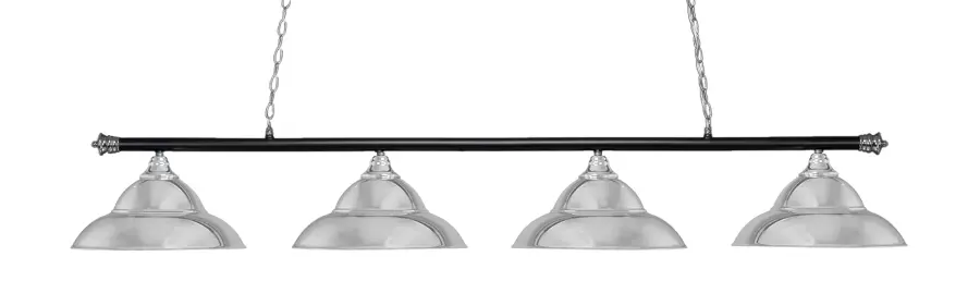 Oxford 4-Light Island Chandelier in Chrome & Matte Black - Image 1