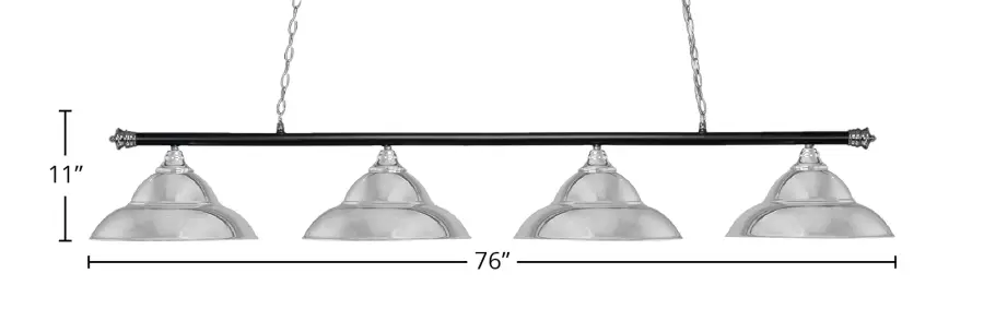 Oxford 4-Light Island Chandelier in Chrome & Matte Black - Image 2