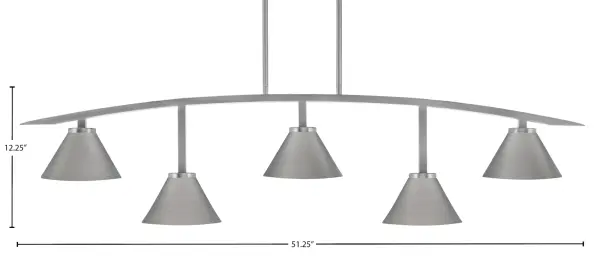 Kurve 5-Light Island Chandelier in Graphite - Image 2