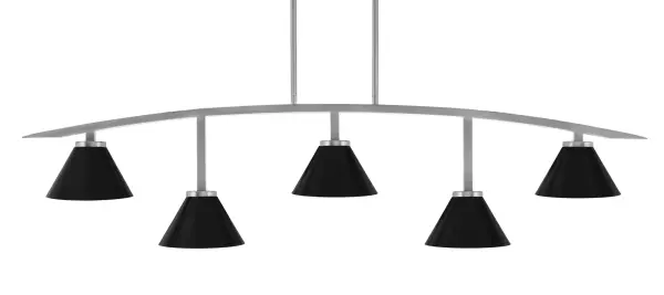 Kurve 5-Light Island Pendant in Graphite with Matte Black Shades - Image 1