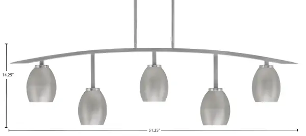 Kurve 5-Light Island Chandelier in Graphite - Image 2