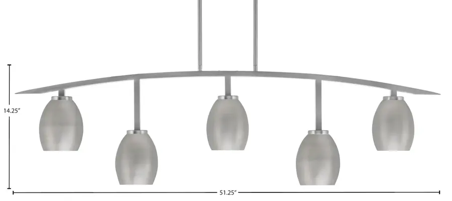 Kurve 5-Light Island Chandelier in Graphite - Image 2