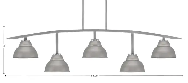 Kurve 5 Light Bar in Graphite with Double Bubble Metal Shades - Image 2