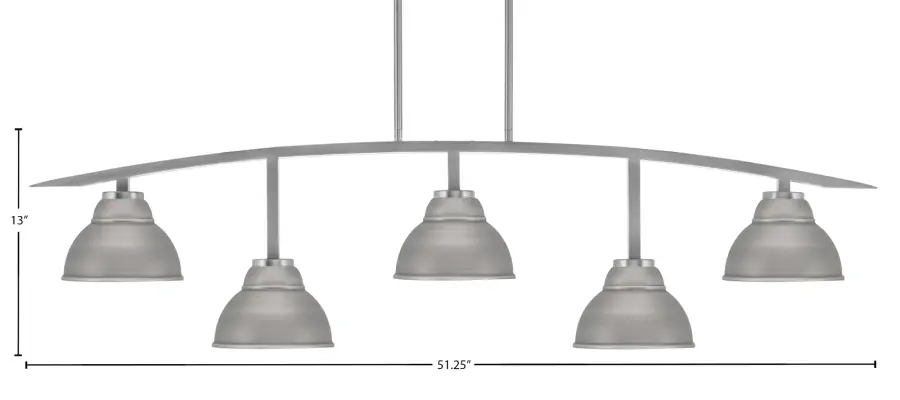 Kurve 5 Light Bar in Graphite with Double Bubble Metal Shades - Image 2