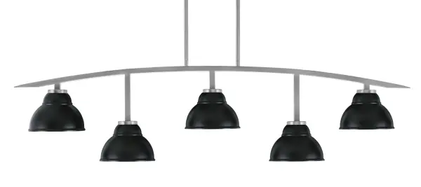 Kurve 5 Light Island Pendant in Graphite with Matte Black Shades - Image 1