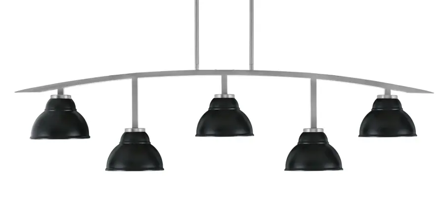 Kurve 5 Light Island Pendant in Graphite with Matte Black Shades - Image 1