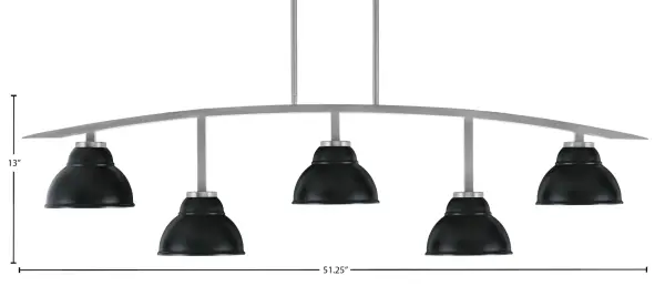 Kurve 5 Light Island Pendant in Graphite with Matte Black Shades - Image 2