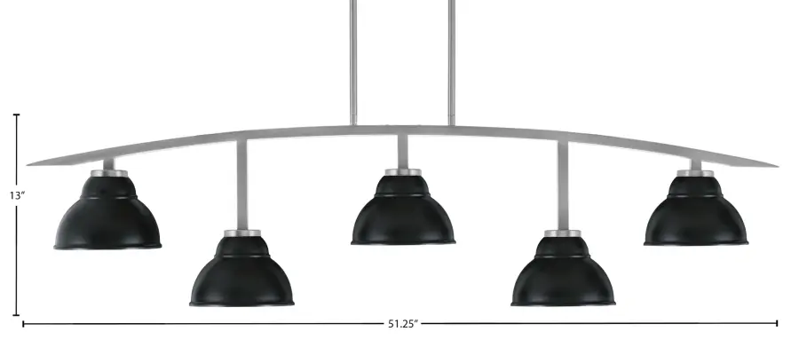 Kurve 5 Light Island Pendant in Graphite with Matte Black Shades - Image 2