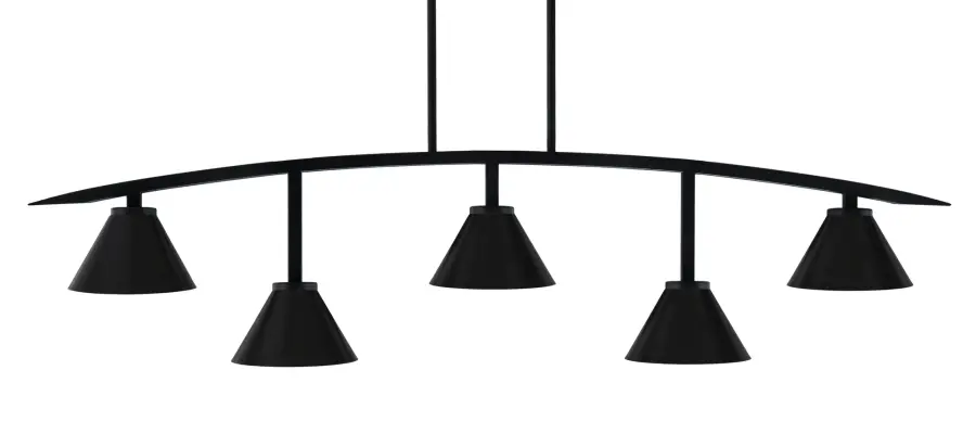 Kurve 5-Light Island Pendant in Matte Black - Image 1