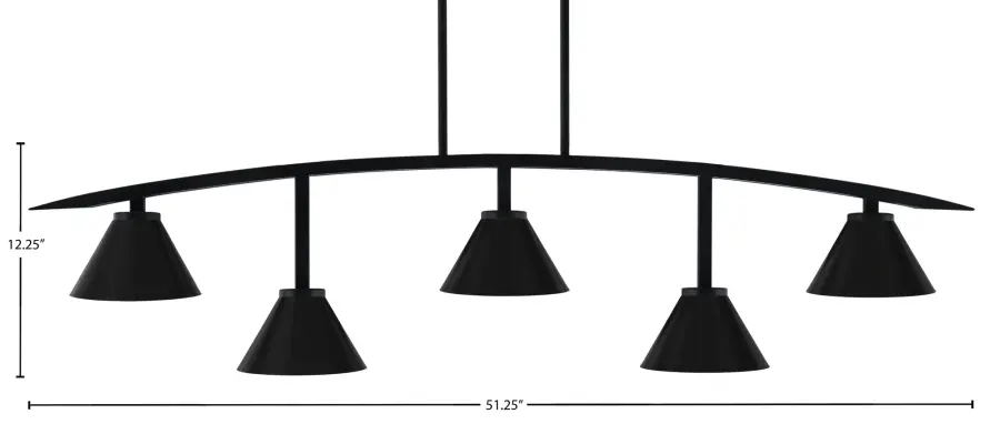 Kurve 5-Light Island Pendant in Matte Black - Image 2