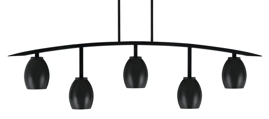 Kurve 5-Light Island Chandelier in Matte Black - Image 1