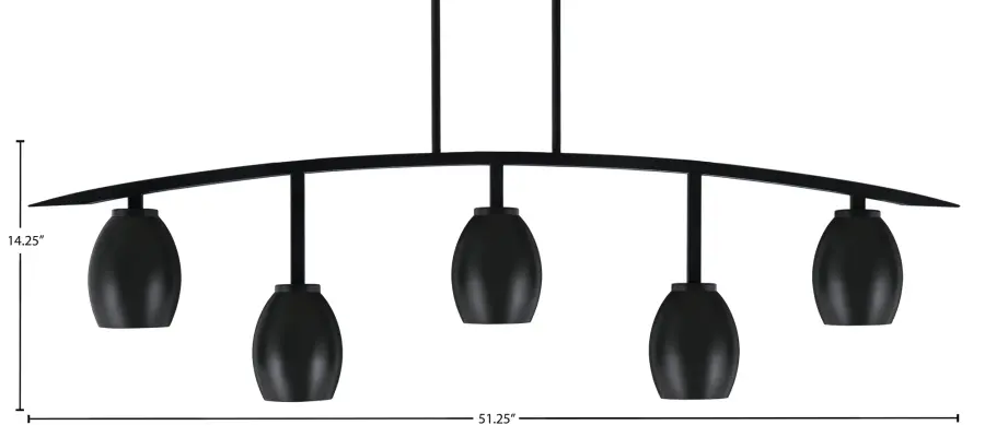 Kurve 5-Light Island Chandelier in Matte Black - Image 2