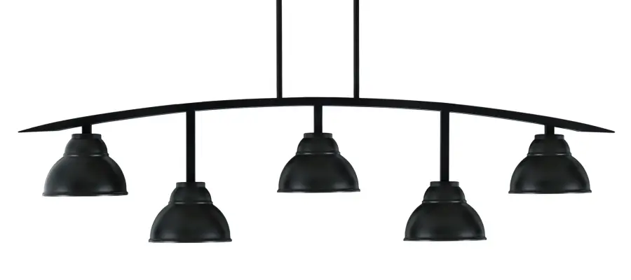 Kurve 5-Light Island Chandelier in Matte Black - Image 1