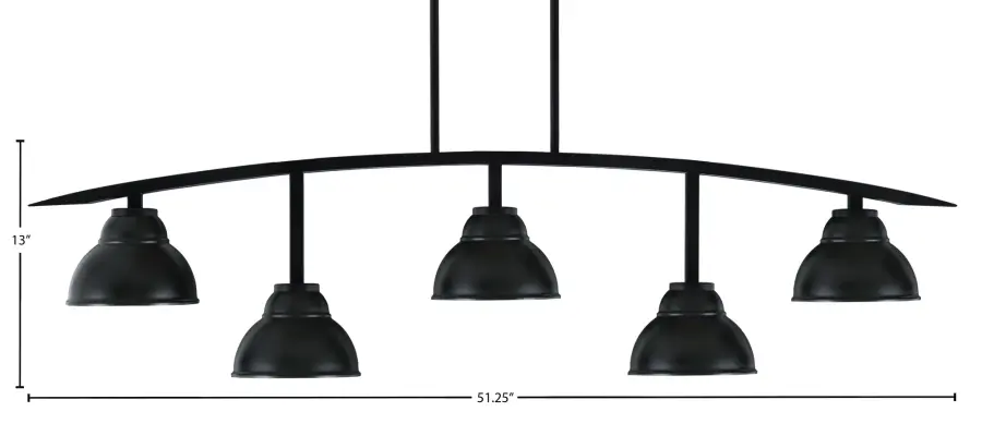 Kurve 5-Light Island Chandelier in Matte Black - Image 2