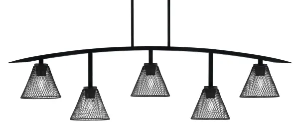 Kurve 5-Light Island Chandelier in Matte Black - Image 1
