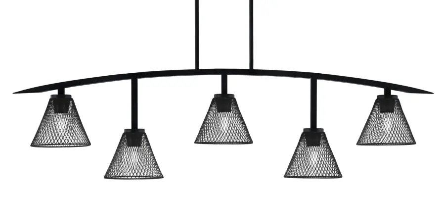 Kurve 5-Light Island Chandelier in Matte Black - Image 1