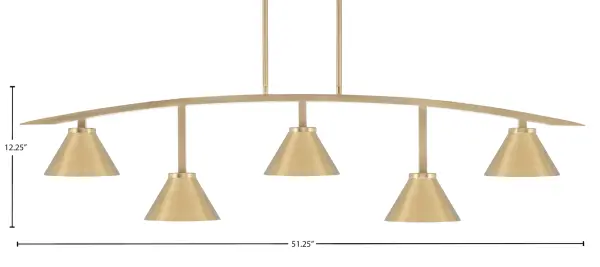 Kurve 5 Light Bar in New Age Brass - Image 2