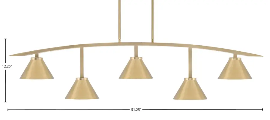 Kurve 5 Light Bar in New Age Brass - Image 2