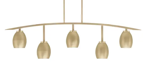 Kurve 5-Light Island Chandelier in New Age Brass - Image 1