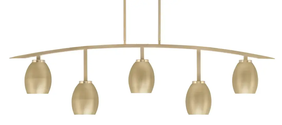 Kurve 5-Light Island Chandelier in New Age Brass - Image 1