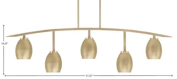 Kurve 5-Light Island Chandelier in New Age Brass - Image 2