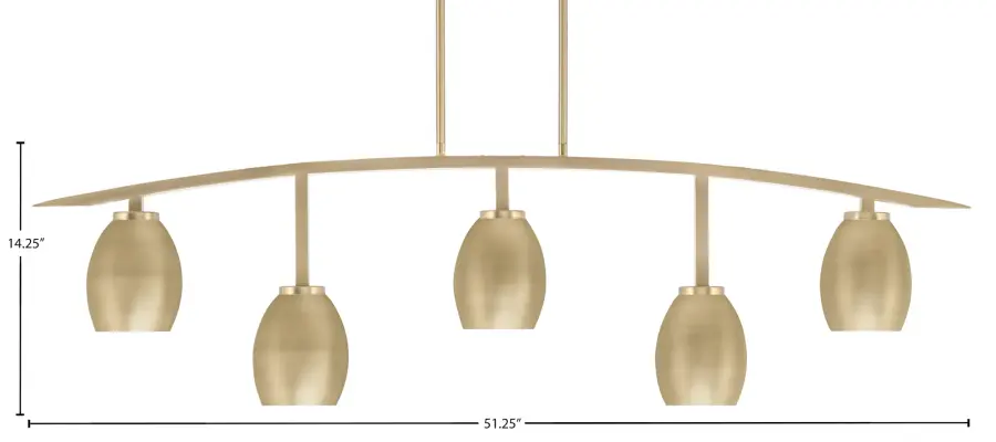 Kurve 5-Light Island Chandelier in New Age Brass - Image 2