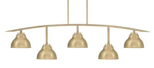Kurve 5-Light Island Chandelier in New Age Brass - Image 1