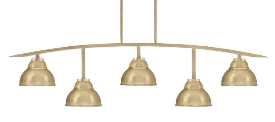 Kurve 5-Light Island Chandelier in New Age Brass - Image 1