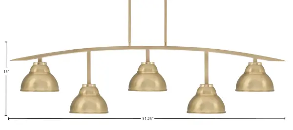 Kurve 5-Light Island Chandelier in New Age Brass - Image 2