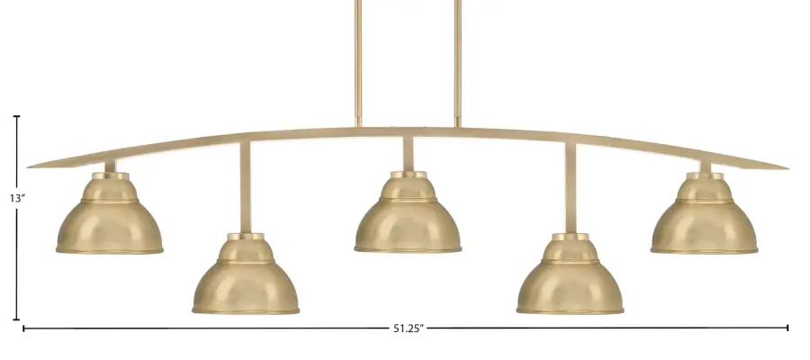 Kurve 5-Light Island Chandelier in New Age Brass - Image 2