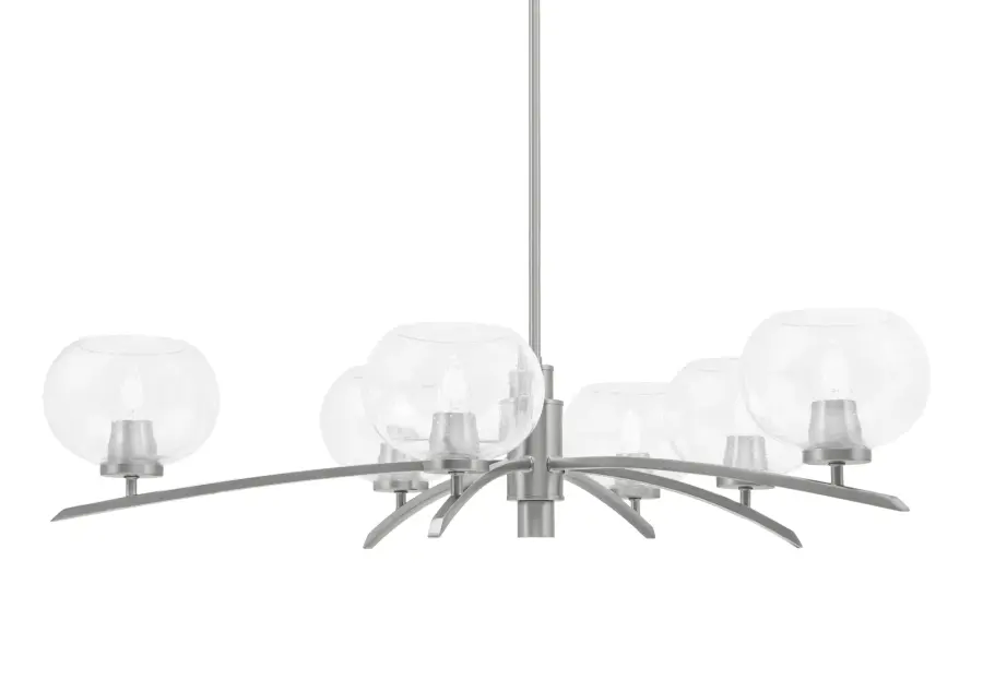 Kurve 6 Light Chandelier with Clear Bubble Glass - Image 1