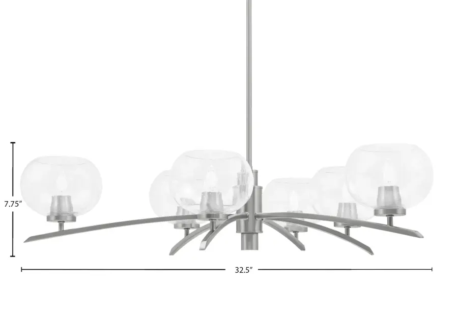 Kurve 6 Light Chandelier with Clear Bubble Glass - Image 2