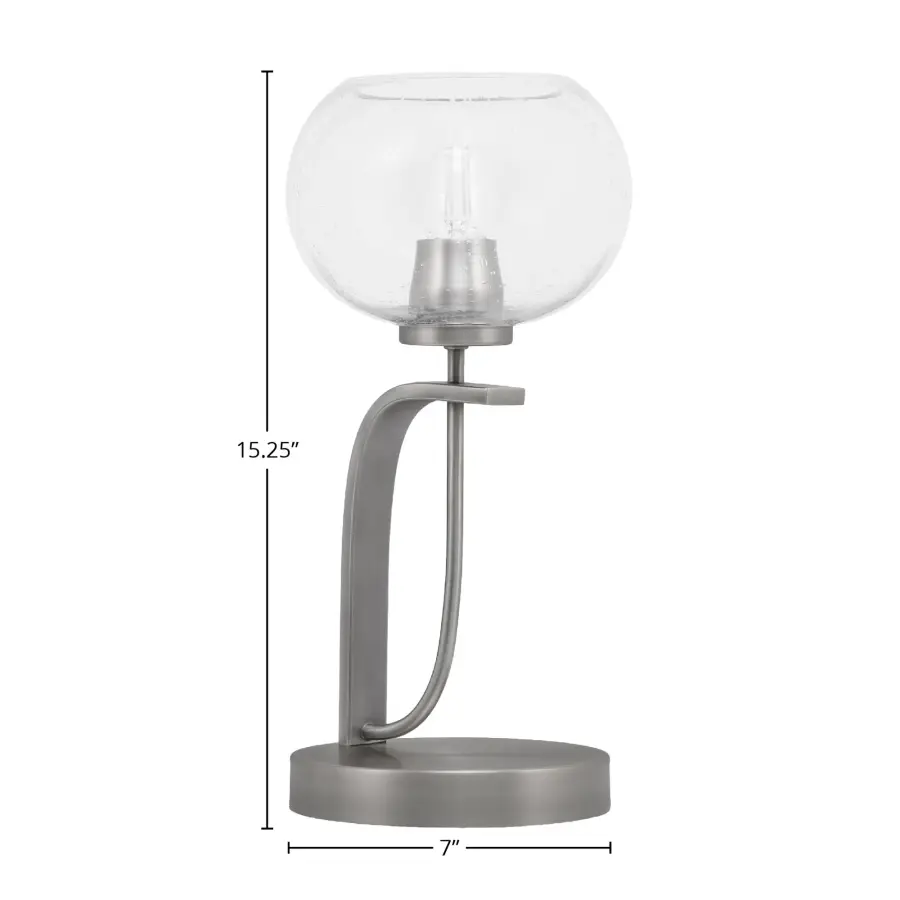 Modern Accent Lamp with Distinctive Bubble Glass Shade - Image 2