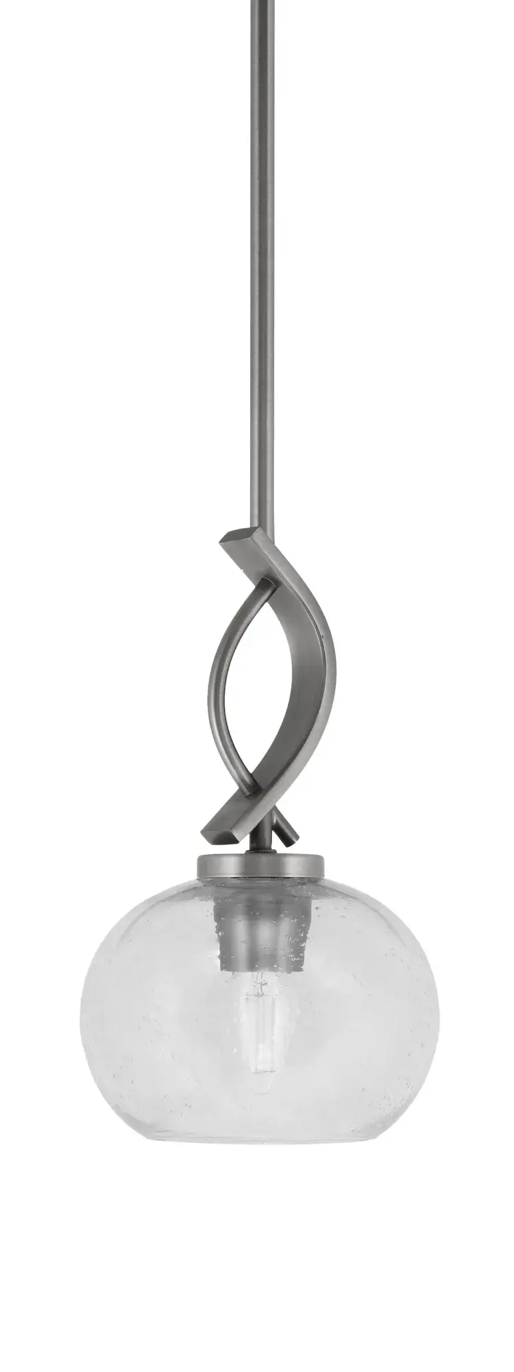 Cavella Stem Hung Mini Pendant with Clear Bubble Glass - Image 1