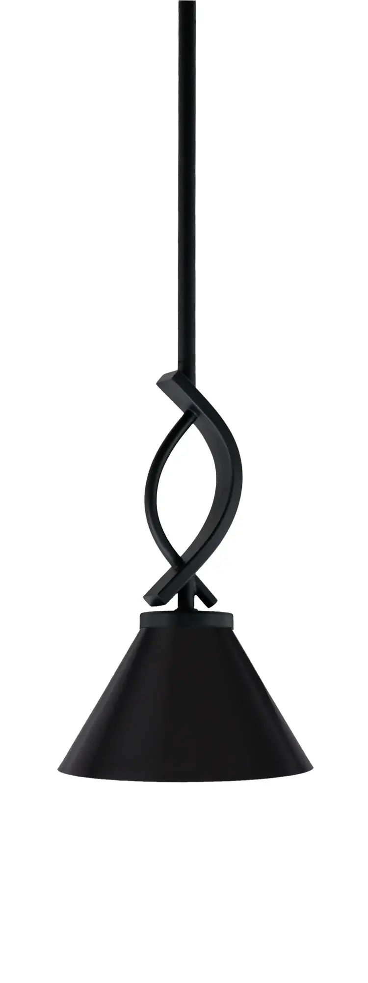 Cavella Stem Hung Mini Pendant in Matte Black - Image 1
