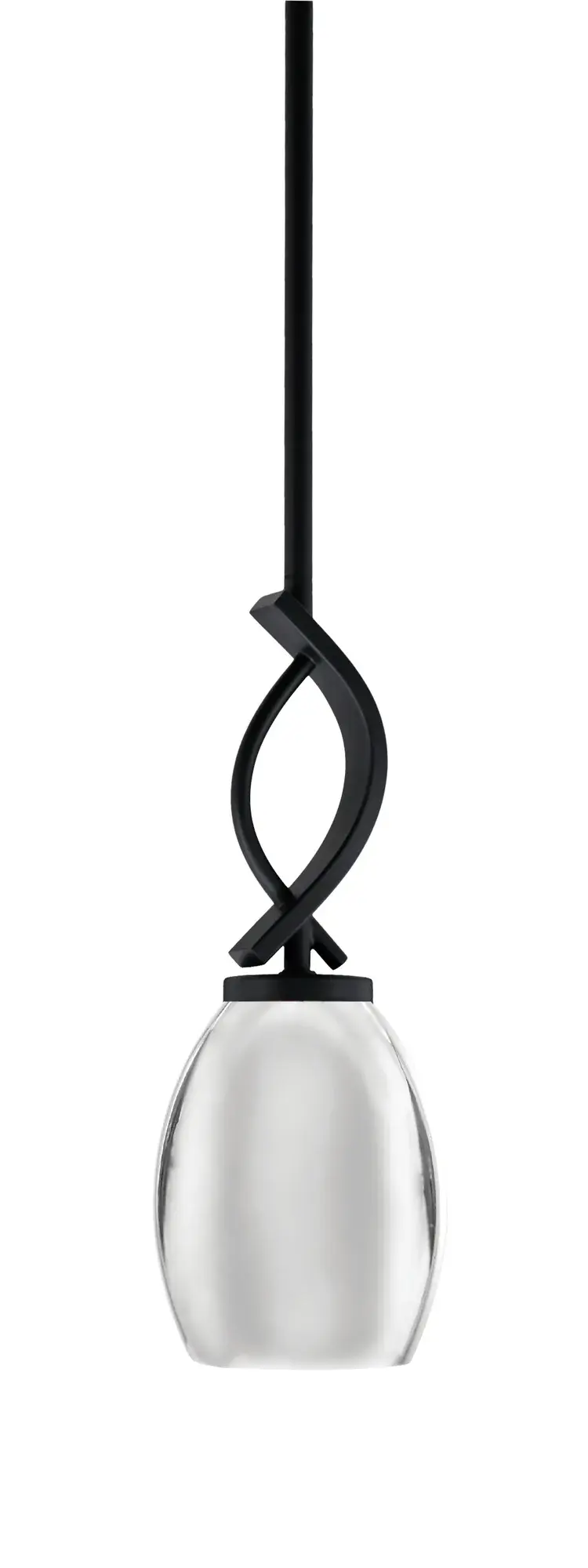 Cavella Stem Hung Mini Pendant with Chrome Oval Shade - Image 1