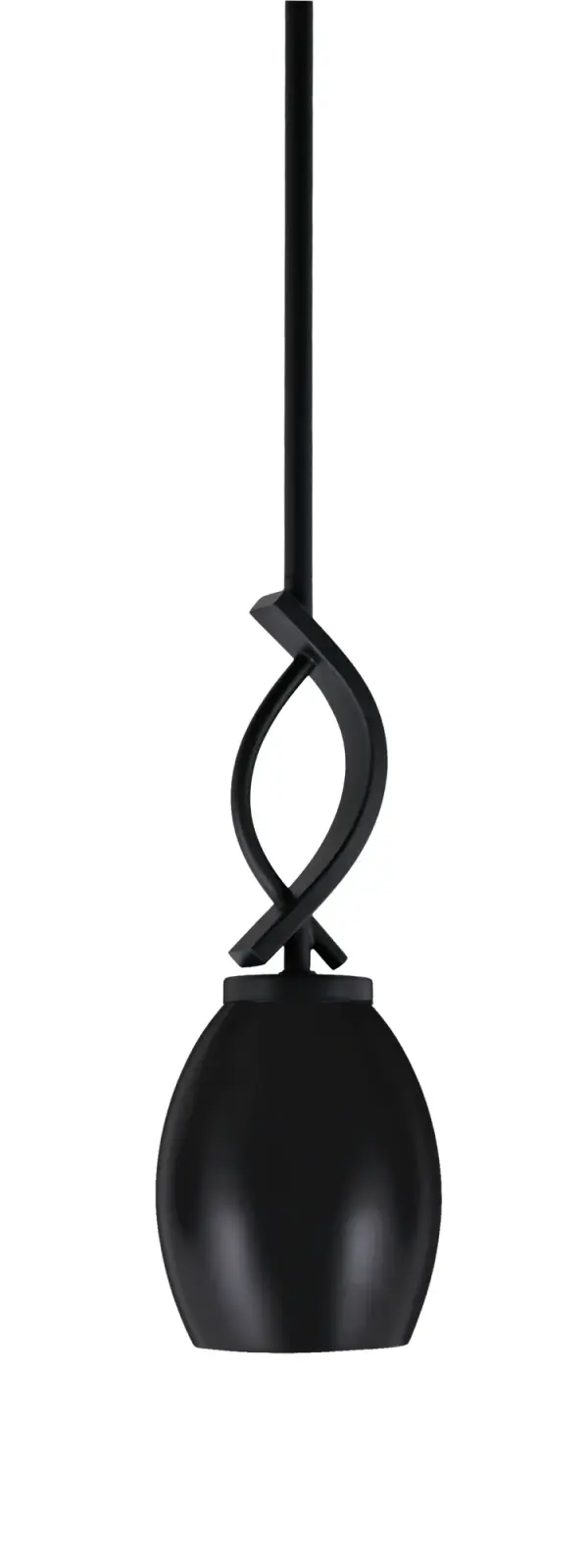 The Cavella Mini Pendant delivers modern sophistication in a compact 5-inch profile. Its matte black finish and oval metal shade create a striking focal point ideal for kitchen islands, breakfast nooks, or hallways.