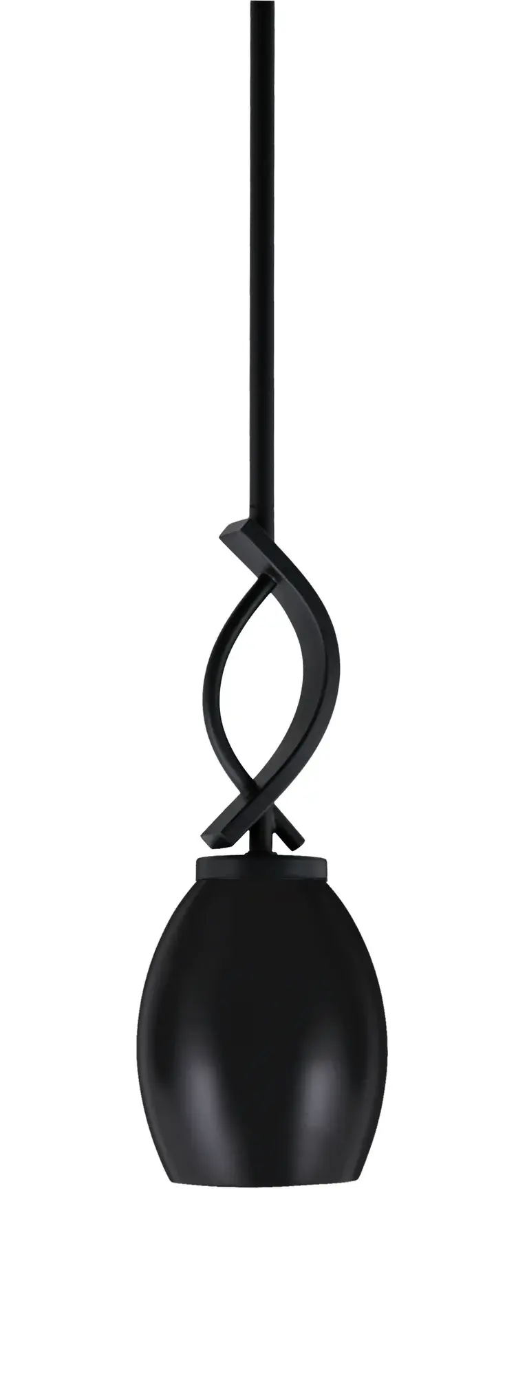 Cavella Stem Hung Mini Pendant in Matte Black - Image 1