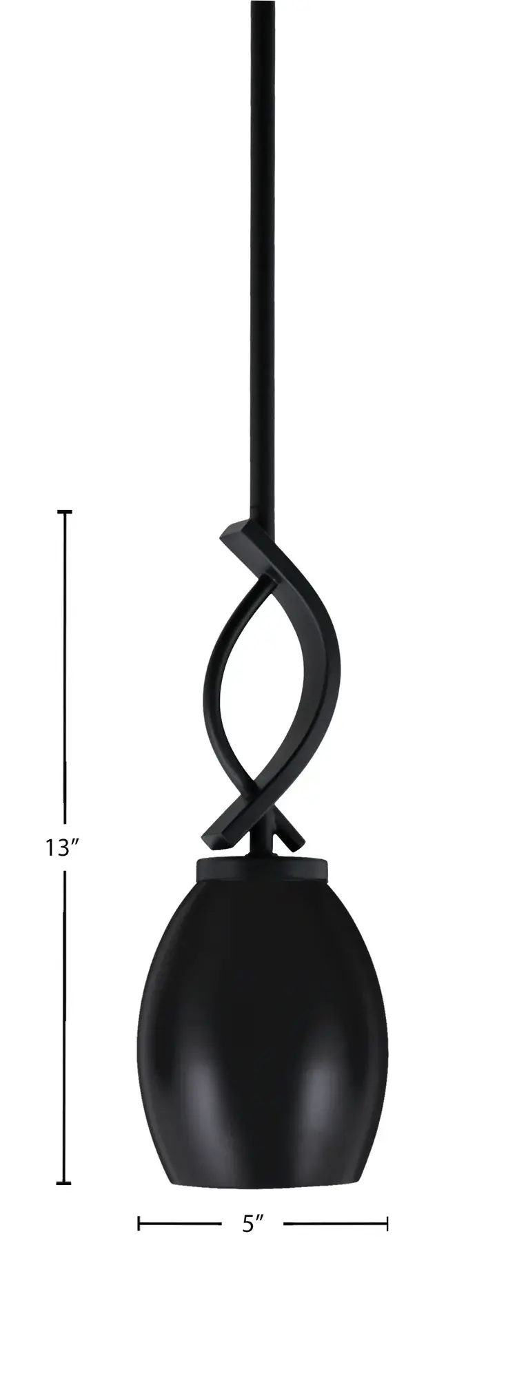 Cavella Stem Hung Mini Pendant in Matte Black - Image 2