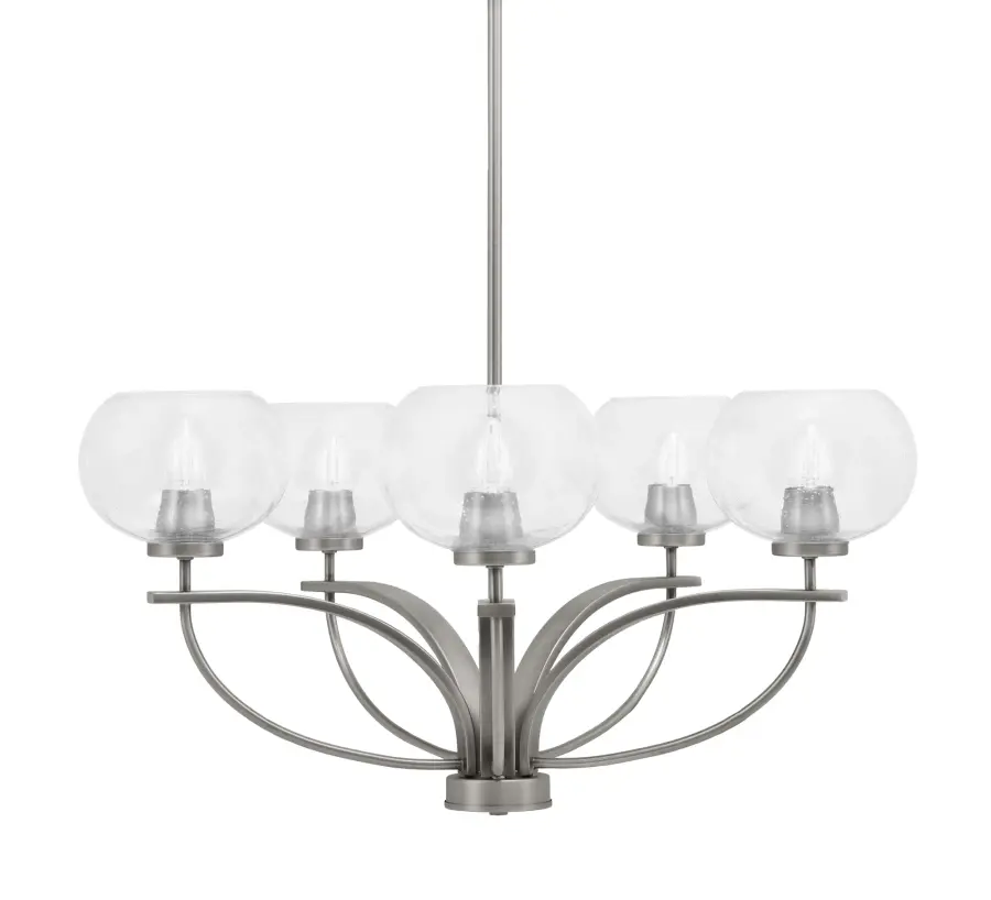 Cavella 5-Light Uplight Chandelier with Clear Bubble Glass - Image 1