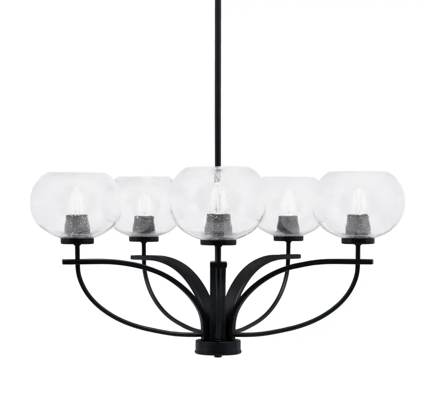 Cavella 5-Light Uplight Chandelier with Clear Bubble Glass - Image 1