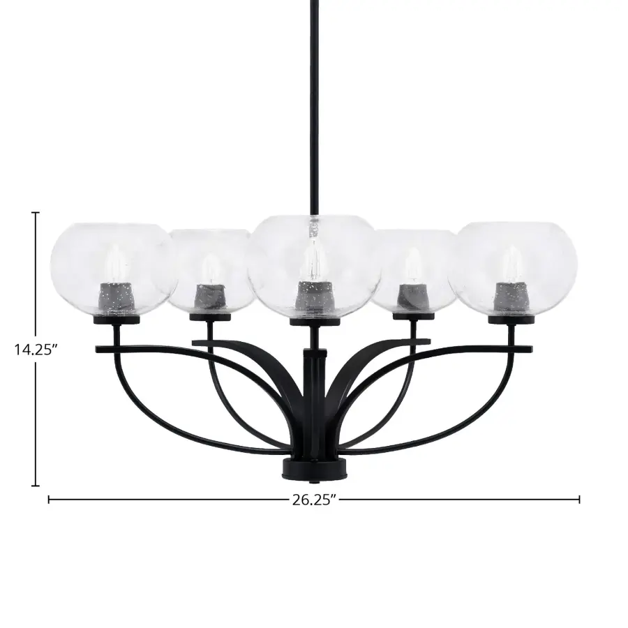 Cavella 5-Light Uplight Chandelier with Clear Bubble Glass - Image 2