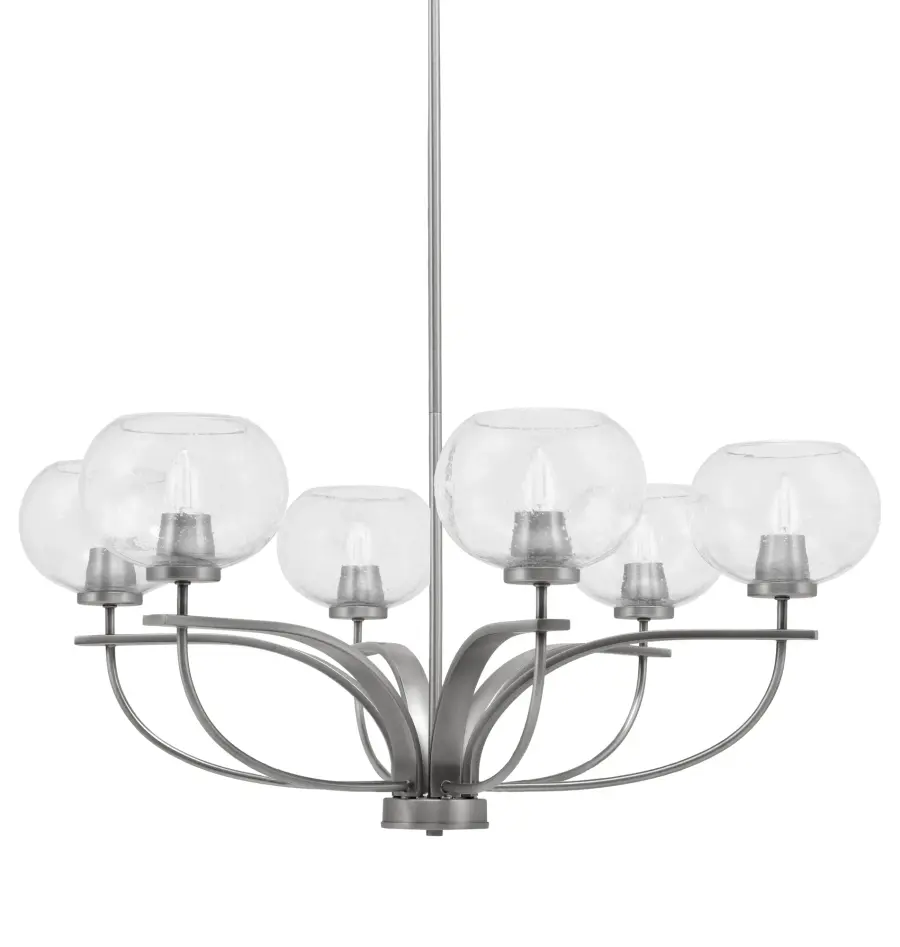 Cavella 6-Light Uplight Chandelier with Clear Bubble Glass - Image 1