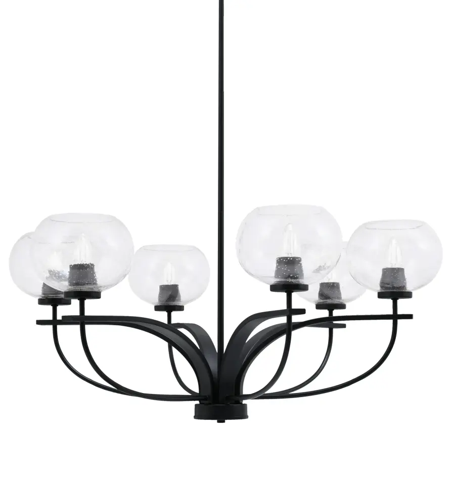 Cavella 6-Light Uplight Chandelier with Clear Bubble Glass - Image 1