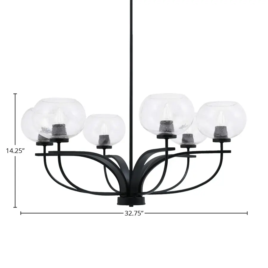 Cavella 6-Light Uplight Chandelier with Clear Bubble Glass - Image 2