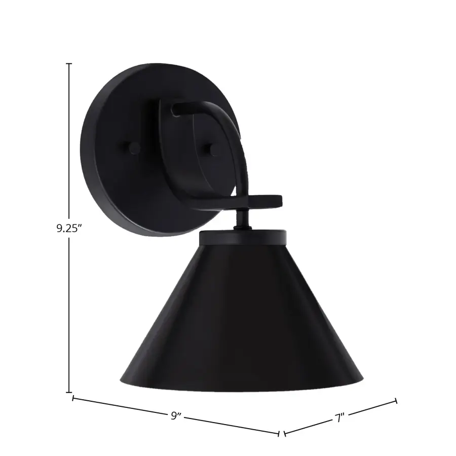 Cavella Wall Sconce with Matte Black Cone Shade - Image 2