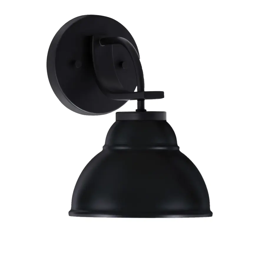 Cavella Wall Sconce - Matte Black with Double Bubble Shade - Image 1